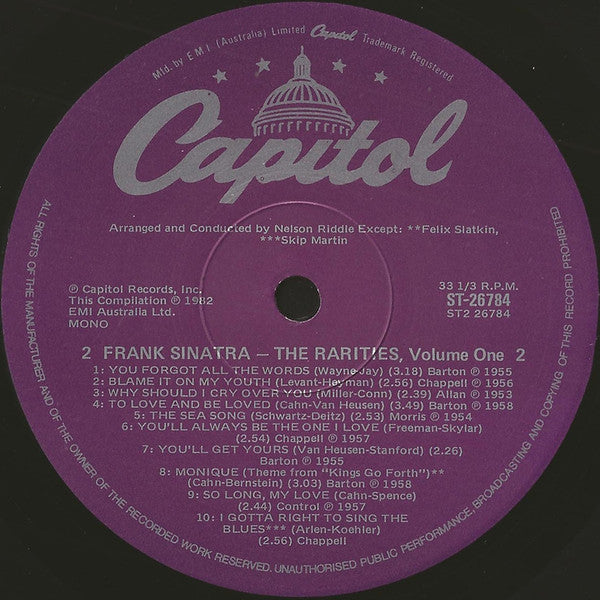 Frank Sinatra : The Rarities - Volume One (LP, Comp)