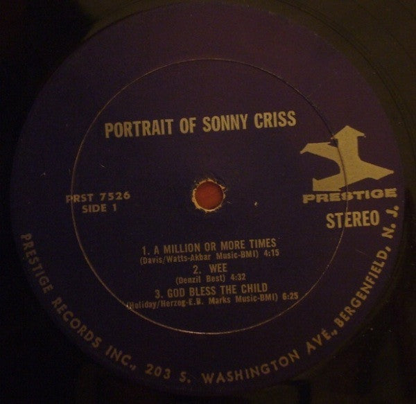 Sonny Criss : Portrait Of Sonny Criss (LP, Album)