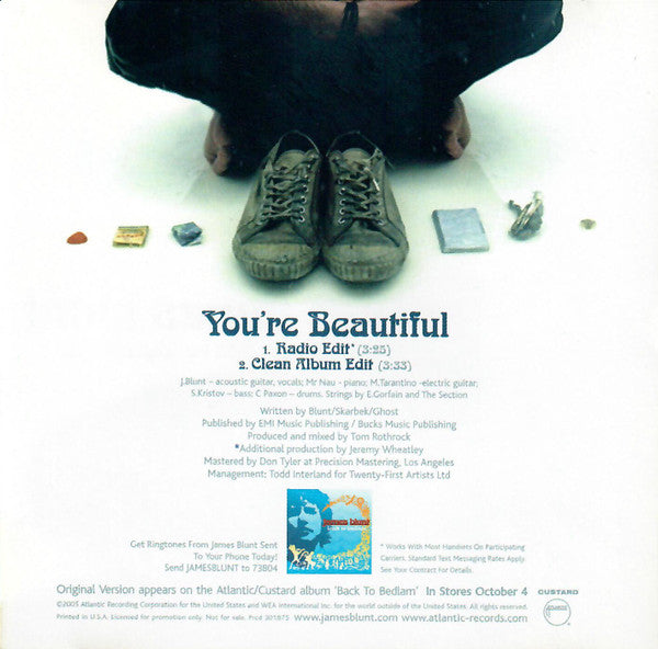 James Blunt : You're Beautiful (CD, Single, Promo)