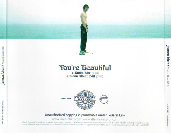 James Blunt : You're Beautiful (CD, Single, Promo)