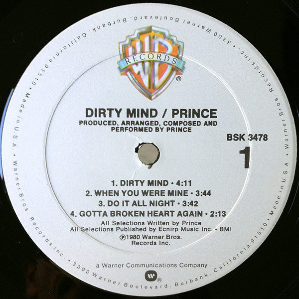 Prince : Dirty Mind (LP, Album, Eur)