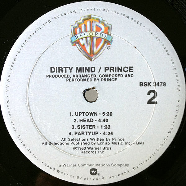 Prince : Dirty Mind (LP, Album, Eur)