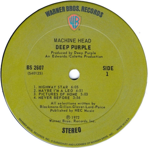 Deep Purple : Machine Head (LP, Album)