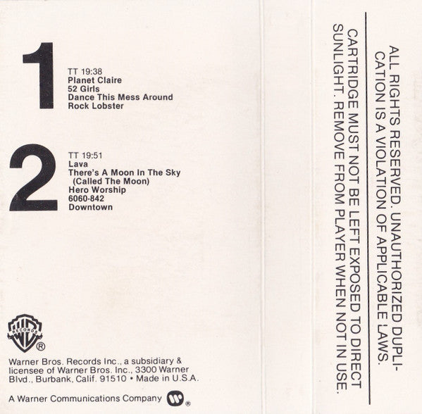 The B-52's : The B-52's (Cass, Album)