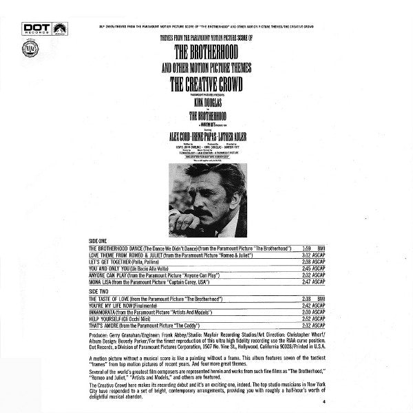 The Creative Crowd : Themes From The Paramount Picture Score Of The Brotherhood And Others (LP, Album)