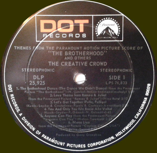 The Creative Crowd : Themes From The Paramount Picture Score Of The Brotherhood And Others (LP, Album)