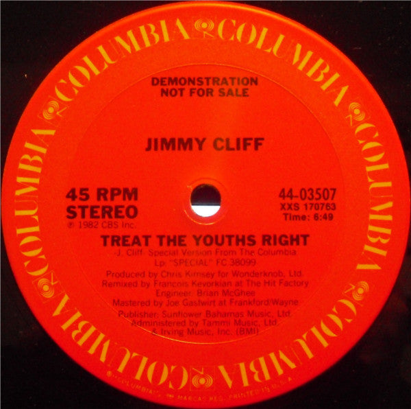 Jimmy Cliff : Treat The Youths Right (12", Promo)