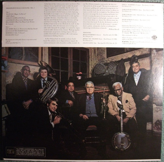 Preservation Hall Jazz Band : New Orleans, Volume 1 (LP)