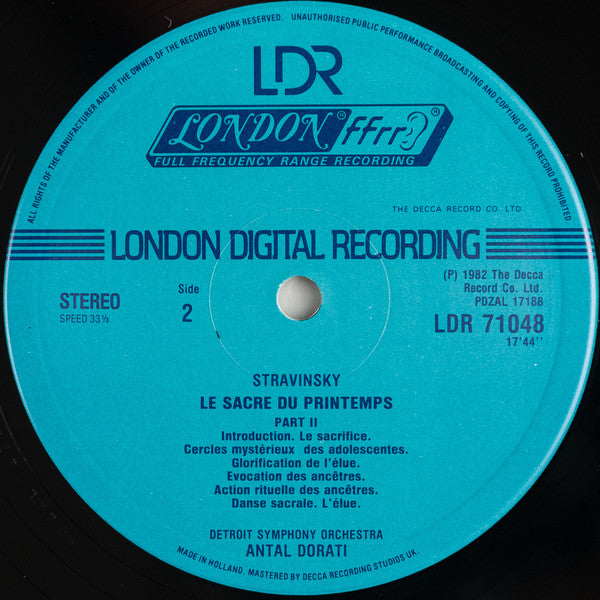 Igor Stravinsky, Detroit Symphony Orchestra, Antal Dorati : The Rite Of Spring (LP)