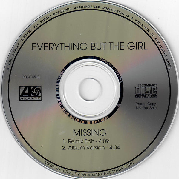 Everything But The Girl : Missing (CD, Single, Promo)