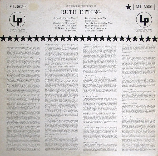 Ruth Etting : The Original Recordings Of Ruth Etting (LP, Comp, Mono, RE, Pit)