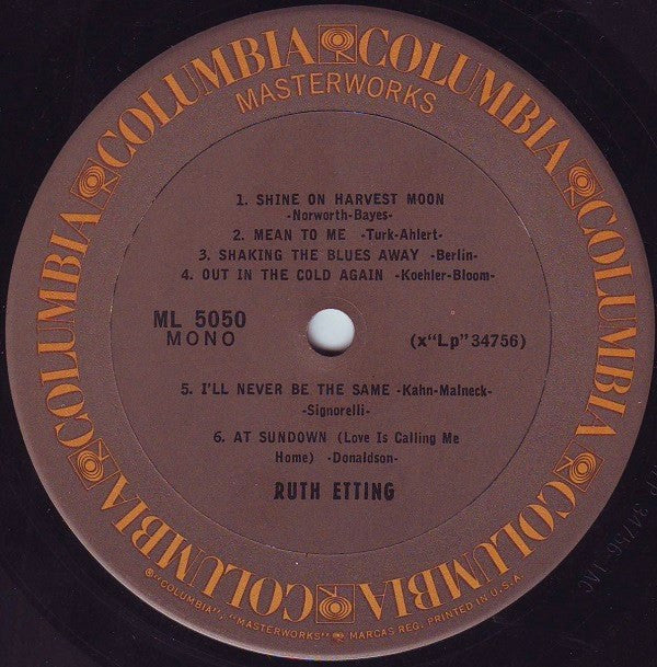 Ruth Etting : The Original Recordings Of Ruth Etting (LP, Comp, Mono, RE, Pit)
