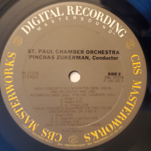 Johann Sebastian Bach / Antonio Vivaldi / Isaac Stern & Pinchas Zukerman With The Saint Paul Chamber Orchestra : Concerti For 2 Violins (LP, Album, Aud)