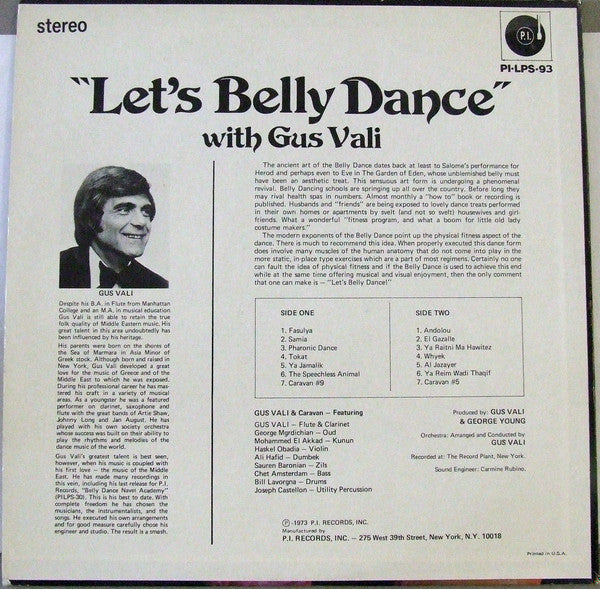 Gus Vali : Let's Belly Dance (LP)
