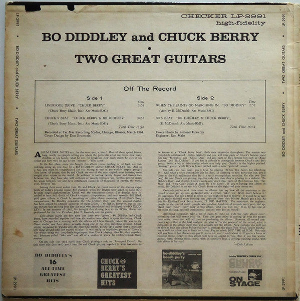 Bo Diddley / Chuck Berry : Two Great Guitars (LP, Album, RP)