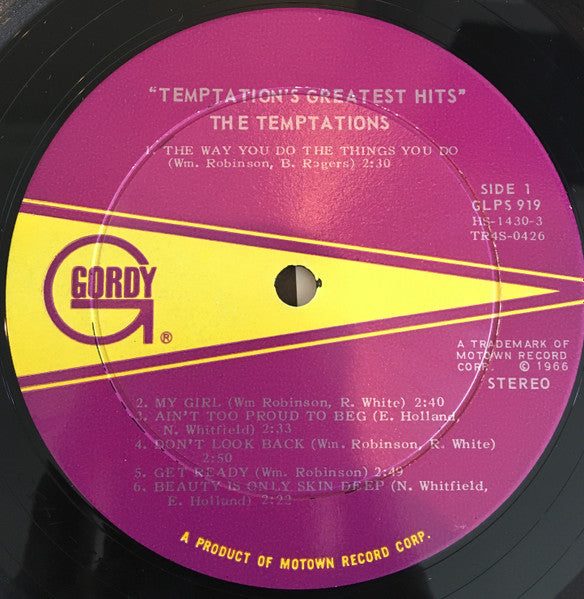 The Temptations : Greatest Hits (LP, Comp, RE)
