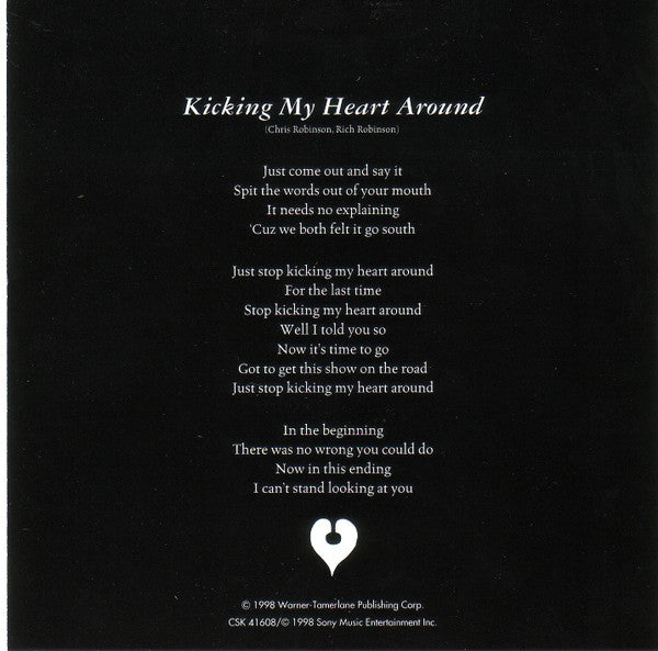 The Black Crowes : Kicking My Heart Around (CD, Maxi, Promo)