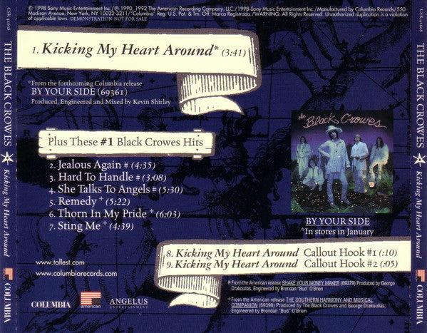The Black Crowes : Kicking My Heart Around (CD, Maxi, Promo)