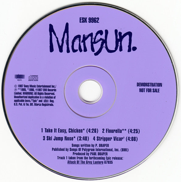 Mansun : Take It Easy, Chicken (CD, Promo)