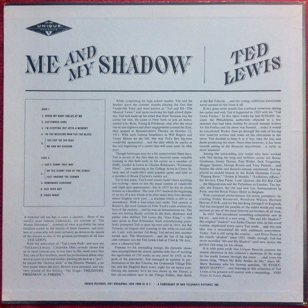 Ted Lewis : Me And My Shadow (LP)