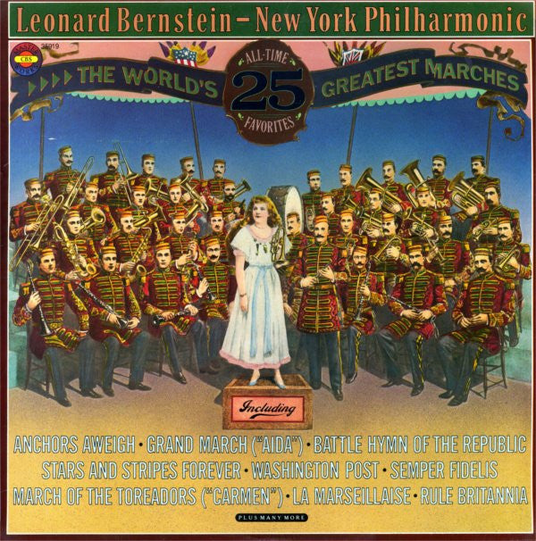 Leonard Bernstein - New York Philharmonic : The World's 25 Greatest Marches (2xLP, Comp)