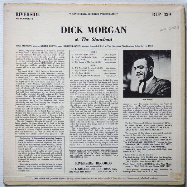 Dick Morgan (3) : Dick Morgan At The Showboat (LP, Album, Mono)