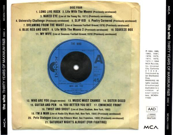 The Who : Thirty Years Of Maximum R&B (4xCD, Comp, RM, JVC + Box)