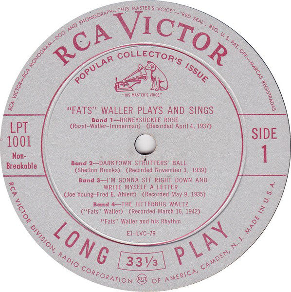 Fats Waller : "Fats" Waller Plays And Sings (LP, Comp)