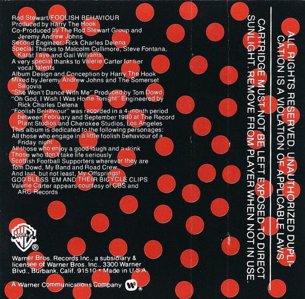 Rod Stewart : Foolish Behaviour (Cass, Album)