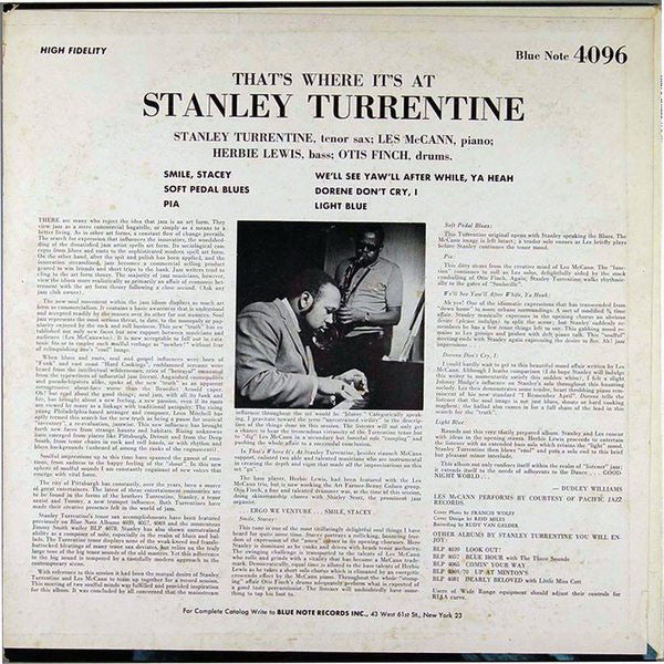Stanley Turrentine : That's Where It's At (LP, Album, Mono)