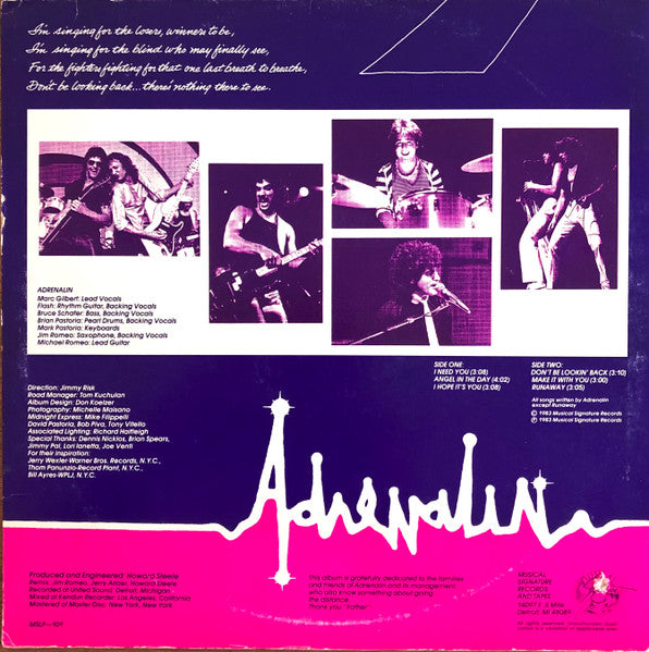 Adrenalin (10) : Don't Be Lookin' Back (LP)