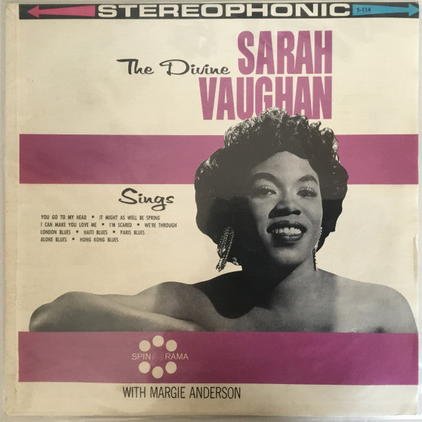 Sarah Vaughan With Margie Anderson : The Divine Sarah Vaughan Sings (LP)