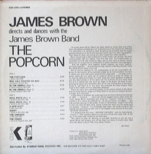 James Brown Directs And Dances With The The James Brown Band : The Popcorn (LP, Album, Ora)