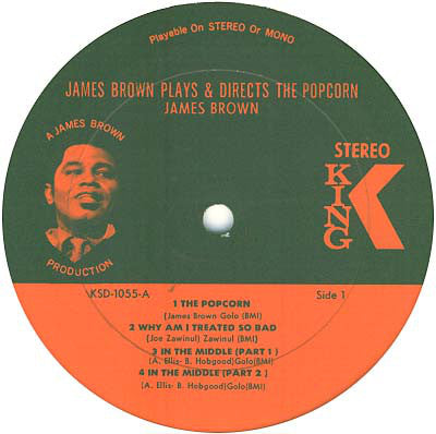 James Brown Directs And Dances With The The James Brown Band : The Popcorn (LP, Album, Ora)