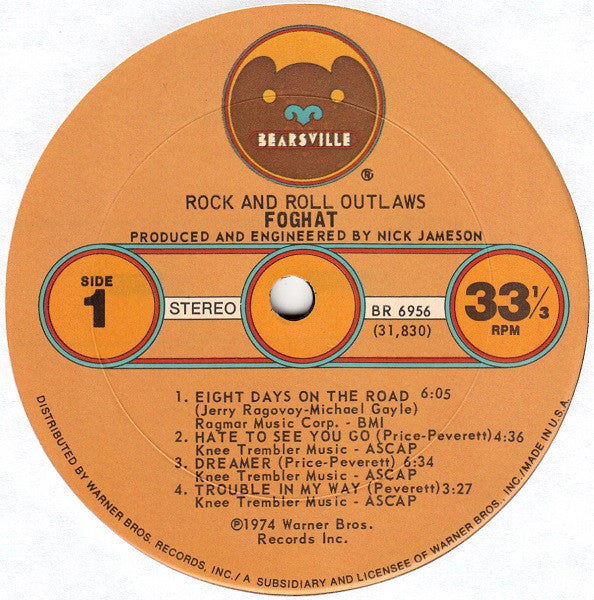 Foghat : Rock And Roll Outlaws (LP, Album, Ter)