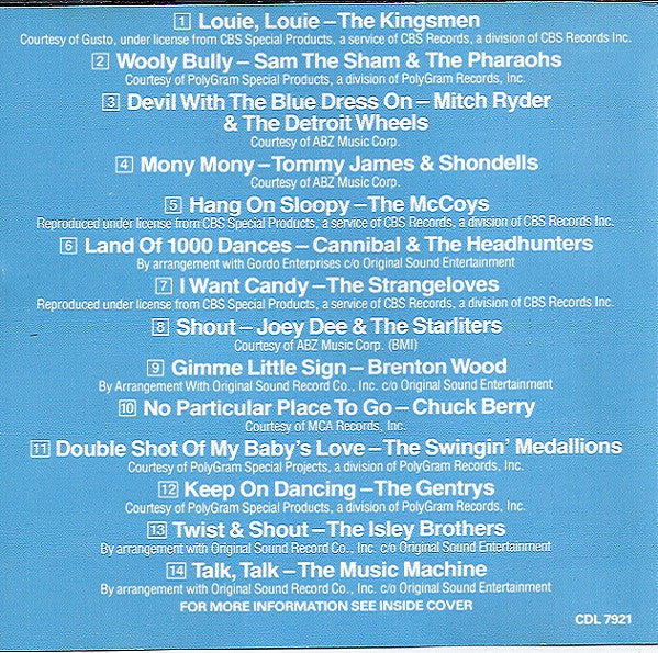 Various : The Best Of 60s Party Rock (Original Master Recordings) (CD, Comp)