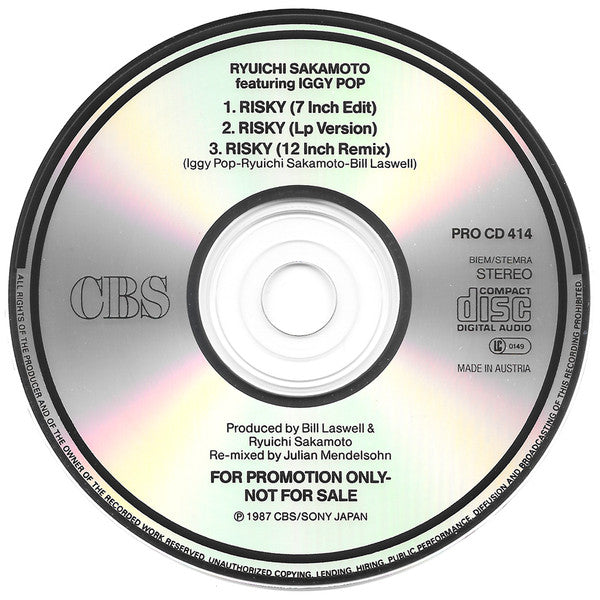 Ryuichi Sakamoto featuring Iggy Pop : Risky (CD, Promo)