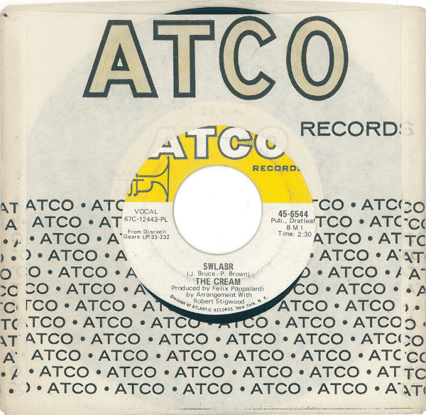 Cream (2) : Sunshine Of Your Love (7", Single, Mono, PL )