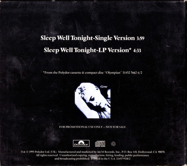 Gene : Sleep Well Tonight (CD, Single, Promo, Dig)
