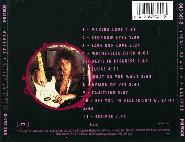 Yngwie Malmsteen : Eclipse (CD, Album, PDO)