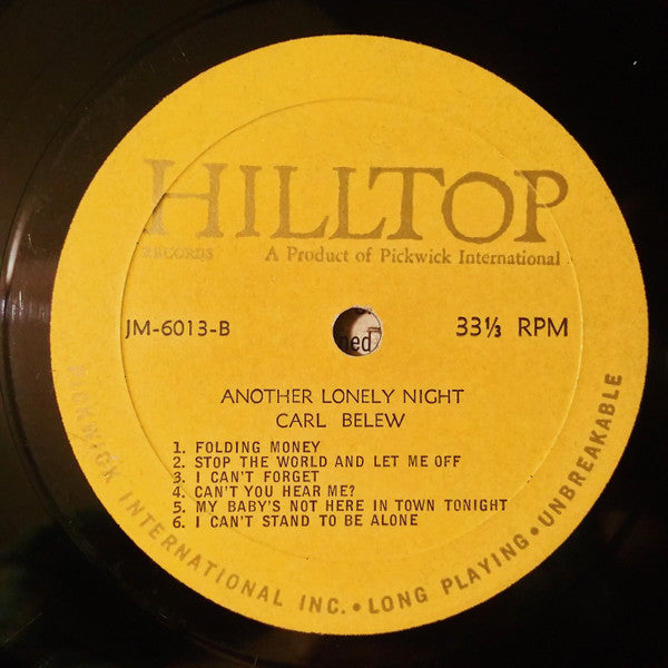 Carl Belew : Another Lonely Night (LP, Album, Mono)