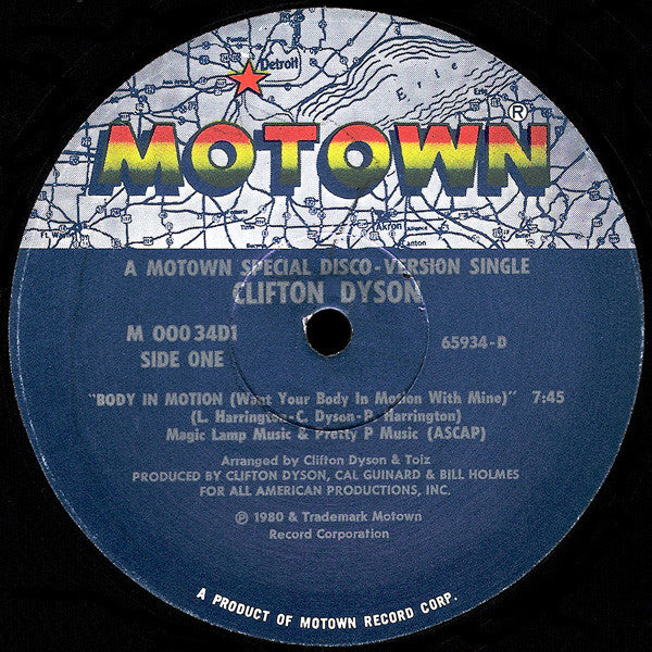 Clifton Dyson : Body In Motion (Want Your Body In Motion With Mine) (12", Single)