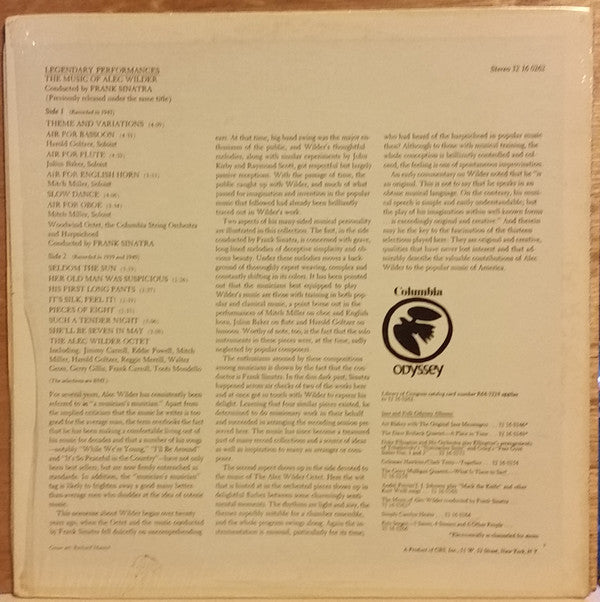 Frank Sinatra / The Alec Wilder Octet : The Music Of Alec Wilder Conducted By Frank Sinatra (LP, Comp, RE)