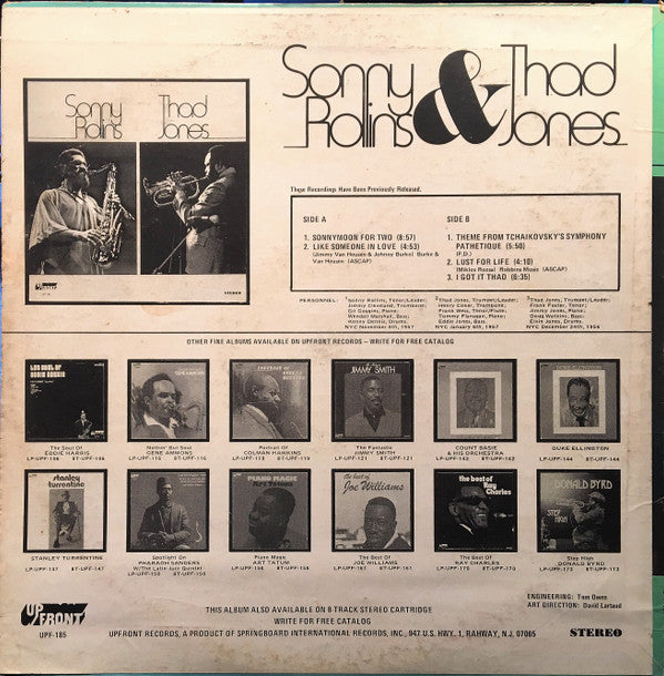 Sonny Rollins & Thad Jones : Sonny Rollins & Thad Jones (LP, Album)