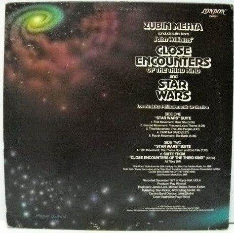 Zubin Mehta Conducts Los Angeles Philharmonic Orchestra : Suites From Star Wars And Close Encounters Of The Third Kind (LP, + P)