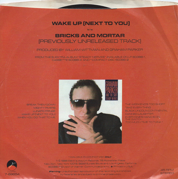 Graham Parker And The Shot : Wake Up (Next To You) (7", Single, Promo, AR)