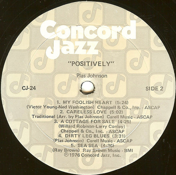 Plas Johnson : Positively (LP, Album)