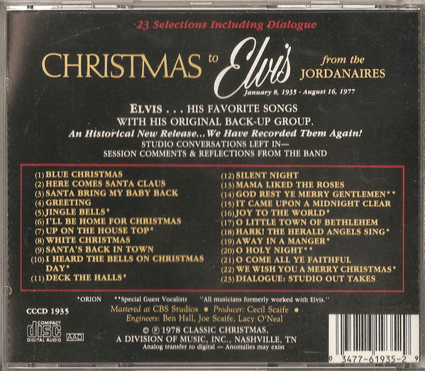The Jordanaires : Christmas To Elvis (CD, Album, RE, Dis)