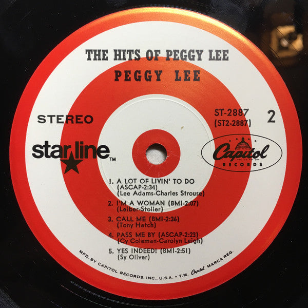 Peggy Lee : The Hits Of Peggy Lee (LP, Comp)