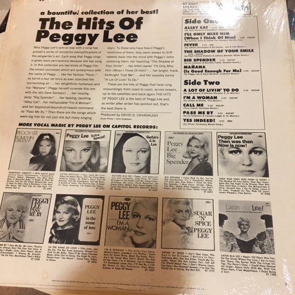 Peggy Lee : The Hits Of Peggy Lee (LP, Comp)